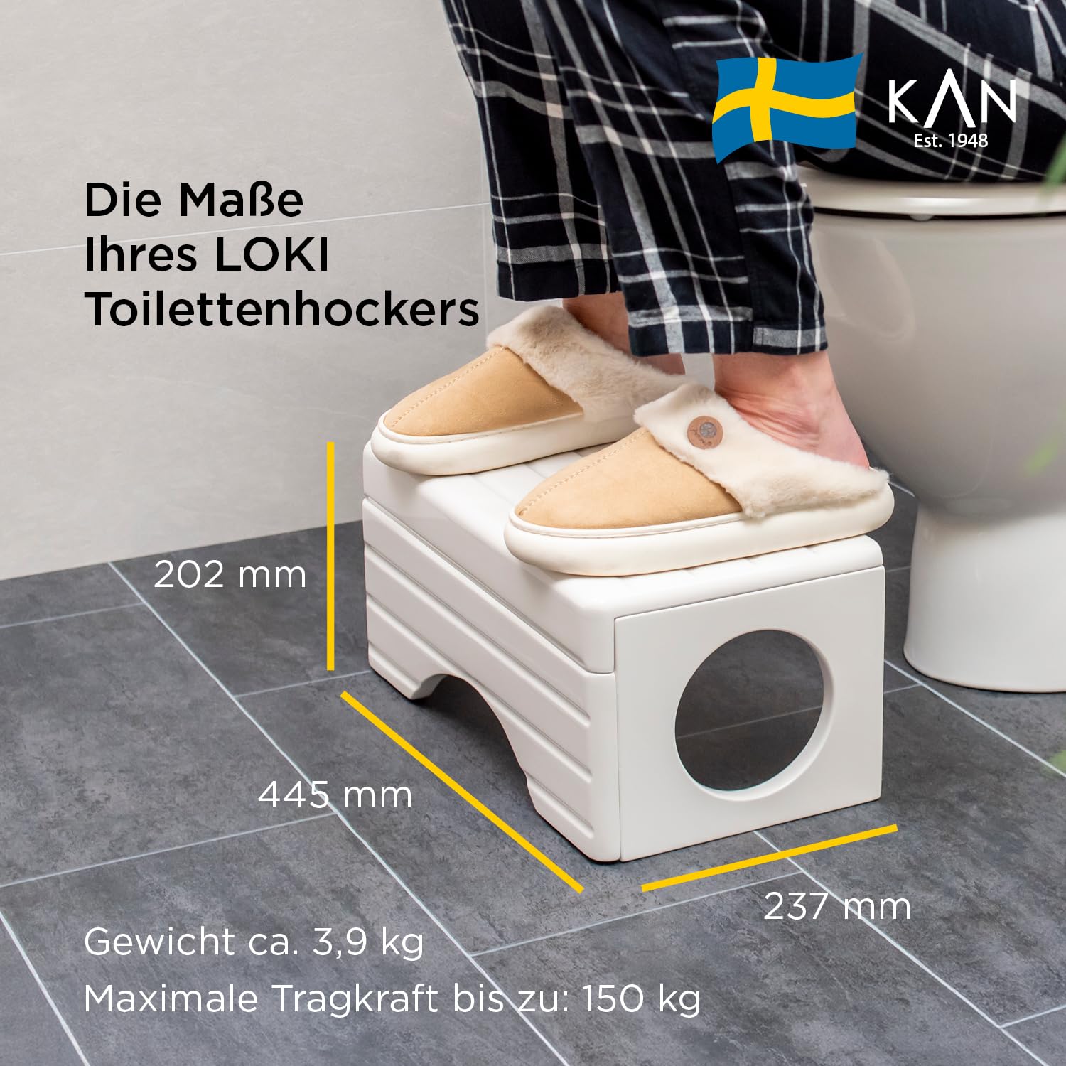 KAN Loki taboret toaletowy dla dorosłych – taboret toaletowy drewniany – taboret łazienkowy – taboret toaletowy – taboret toaletowy składany – taboret toaletowy dla dorosłych