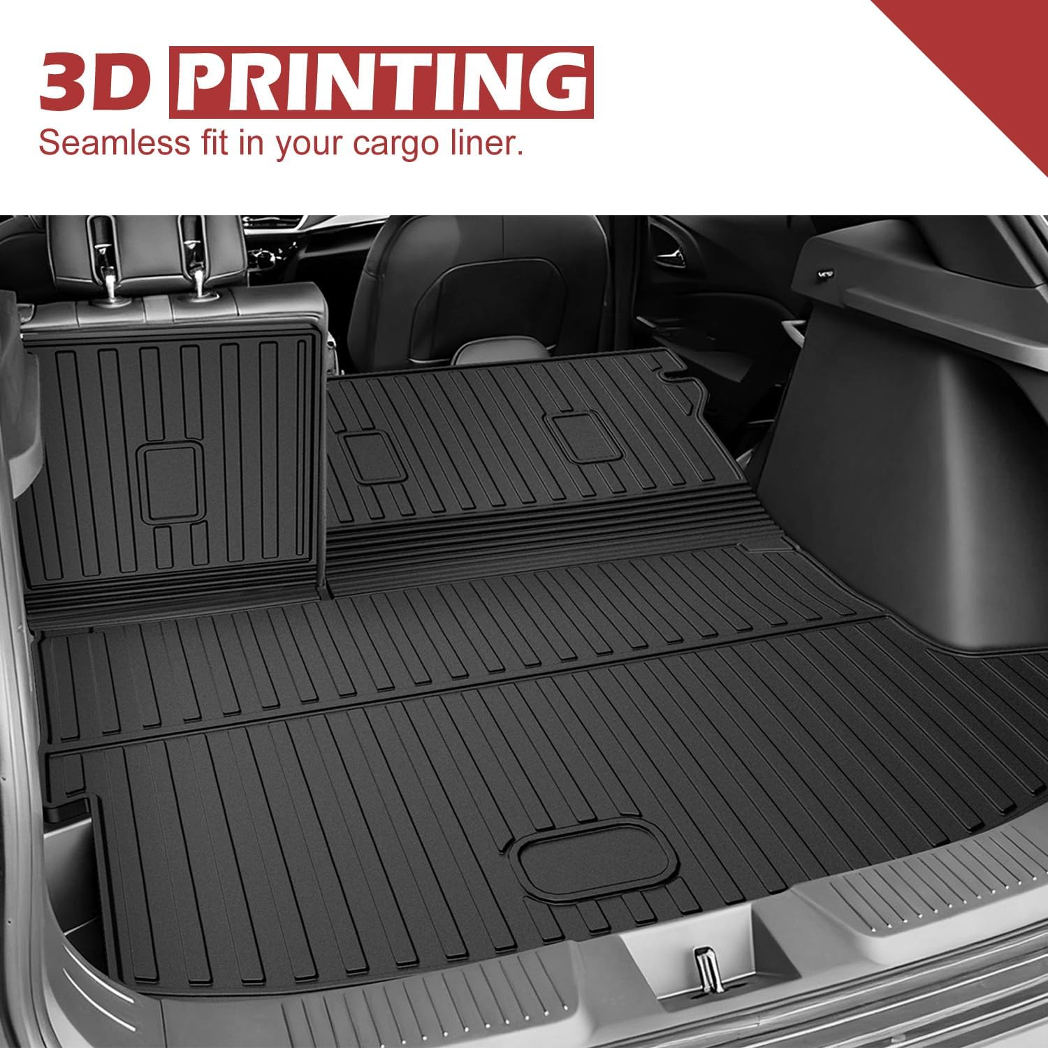 Cargo Mat Fit for 2024 2025 2026 Buick Envista Cargo Liner with Backrest Mat - Custom Fit TPE All Weather Trunk Mat Back Seat Cover Protector for Envista Accessorees Black