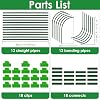 LATERN 6Pcs Greenhouse Hoops for Raised Beds, Adjustable Garden Plant Grow Tunnel Hoop Frame, 24Pcs Hoop Pipes with 18Pcs Connect Tubes, 18Pcs Clamps - for Plastic Film Shade Cloth Anti-bird Net Cover