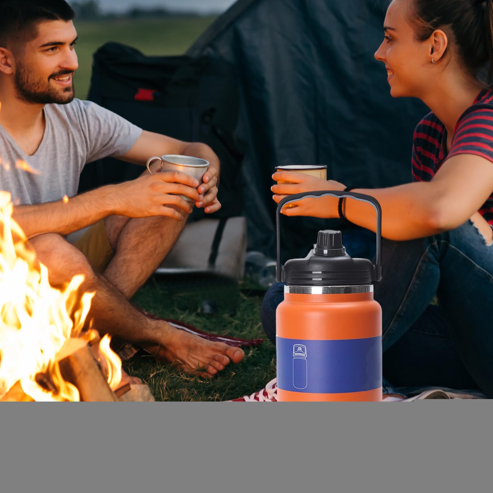 Edelstahl Trinkflasche 4 Liter Vakuum Isolierbehälter | Isolierte Edelstahl Trinkflasche Für Die Nutzung Im Fitnessstudio, Beim Wandern, In Der Schule, Auf Reisen, Beim Camping,