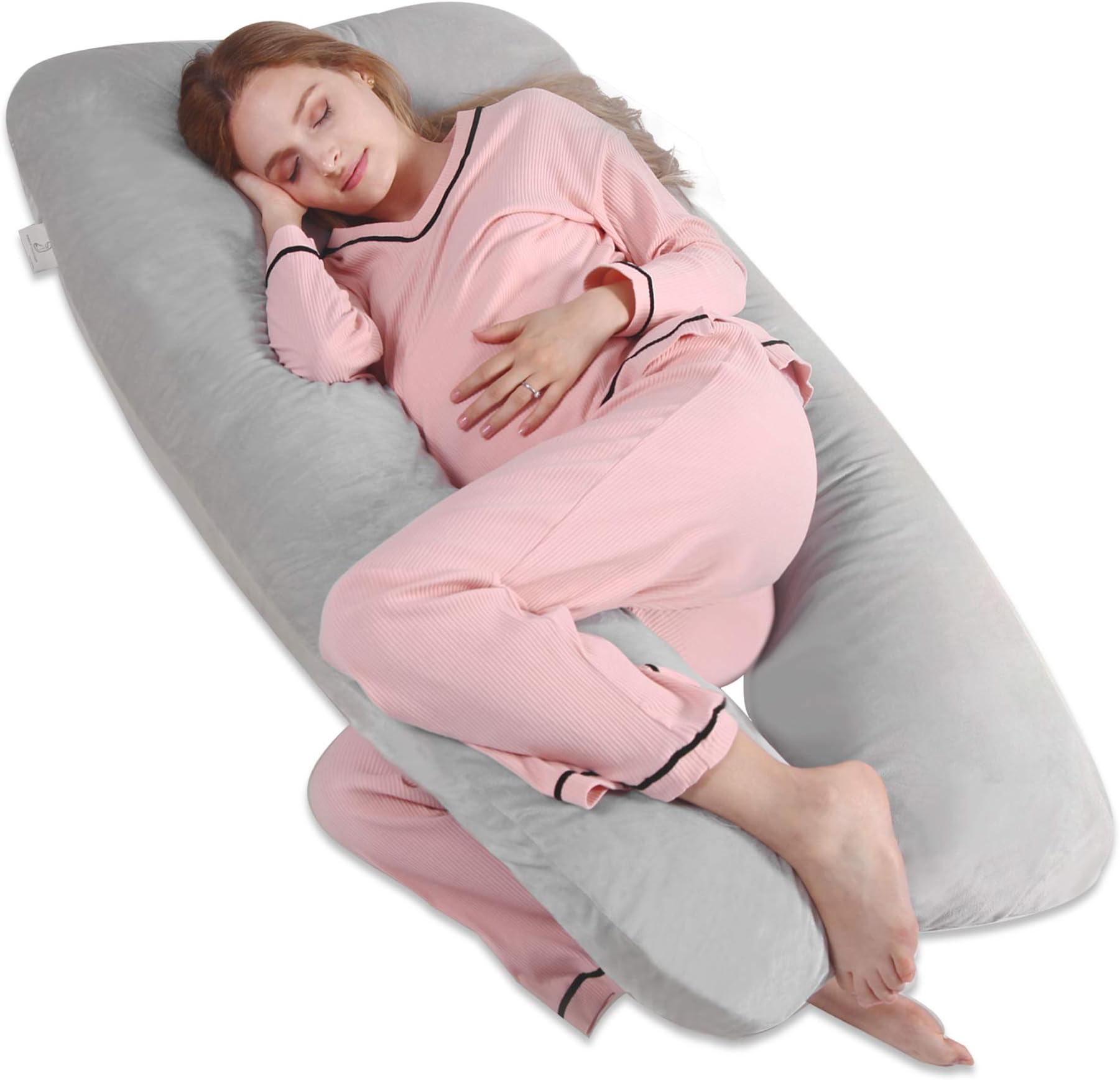Oubonun Pregnancy Pillows 55 inches Women U Shaped Pregnancy Pillows for Sleeping Body Maternity Pillow