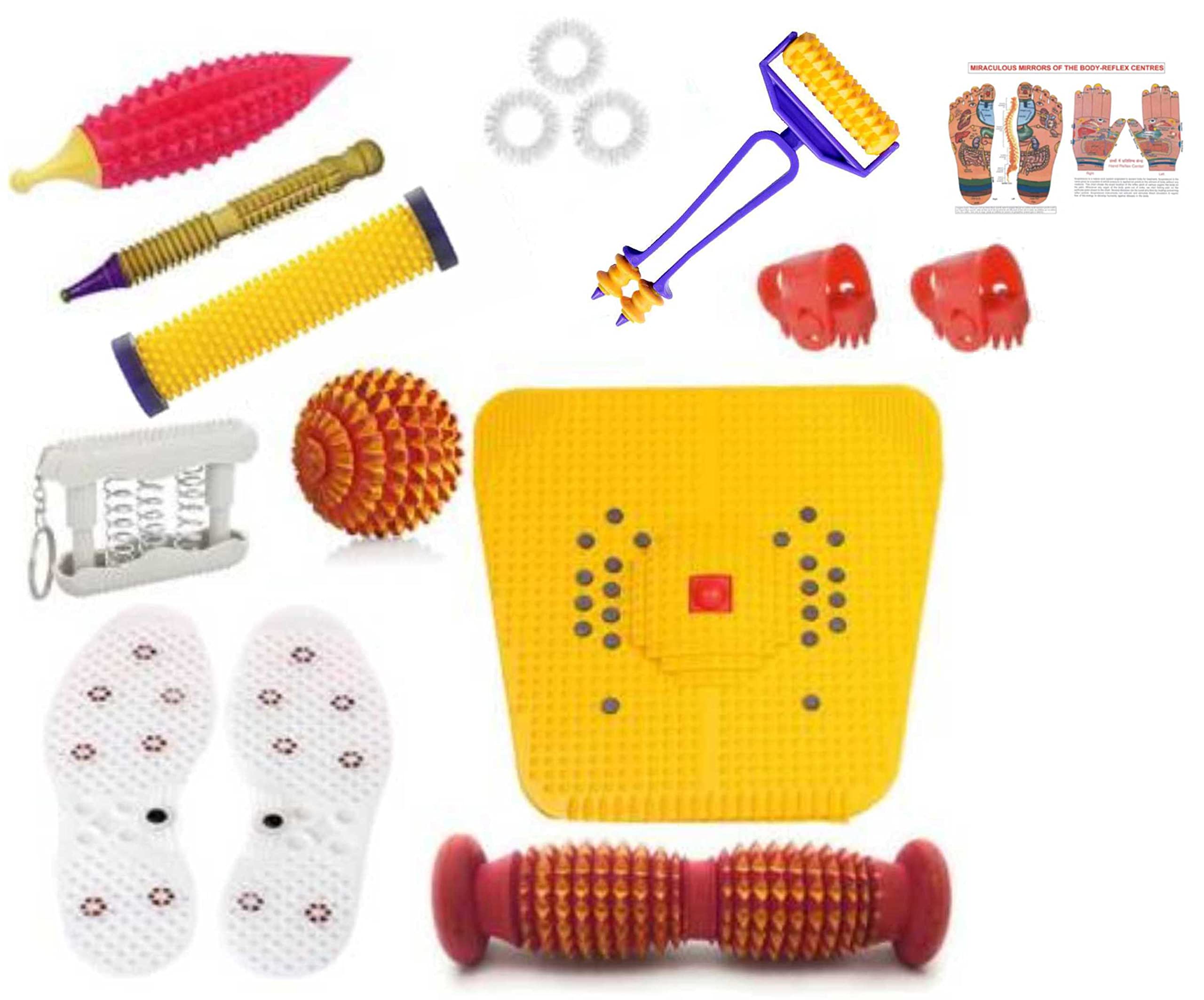 NETCLUB Acupressure Massager Tools Combo Kit Foot Roller Power Mat Massager Finger Rings Mini Roller Finger body care home gym Stress Pain Relief Accupressure Kit massager (B09XBTZPT8) Amazon Price History, Amazon Price Tracker
