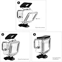 Vista 5 de AFAITH Funda impermeable para GoPro Hero 9/10 Negro, Subacuático buceo fotografía cubierta protectora Shell para GoPro Hero 9/10 negro