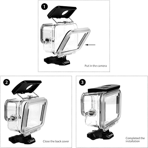 Miniatura 5 de AFAITH Funda impermeable para GoPro Hero 910 Negro, Subacuático buceo fotografía cubierta protectora Shell para GoPro Hero 910 negro