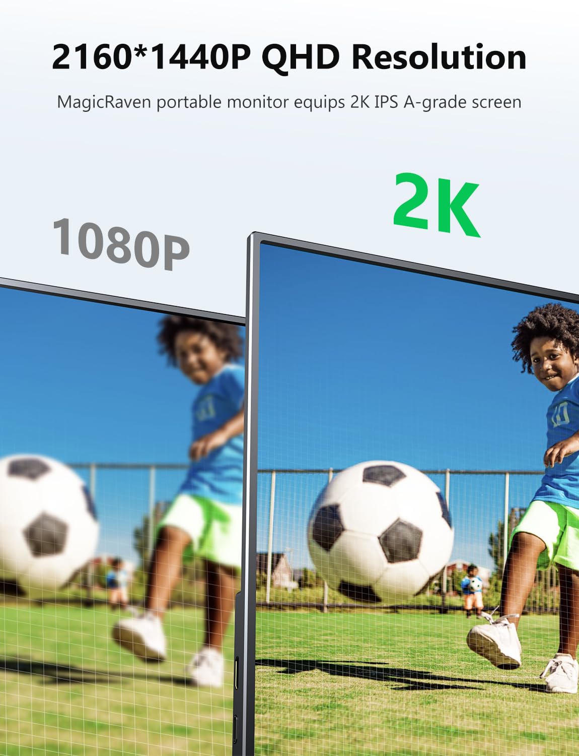 Portable LCD Monitor, 14" 2K Laptop Screen, Lightweight Dual USB C HDMI Second Gaminig Display with Speakers, Travel Monitor for PS4/5 Xbox Switch MAC PC Phone 16 71mri39sdIL. SL1500