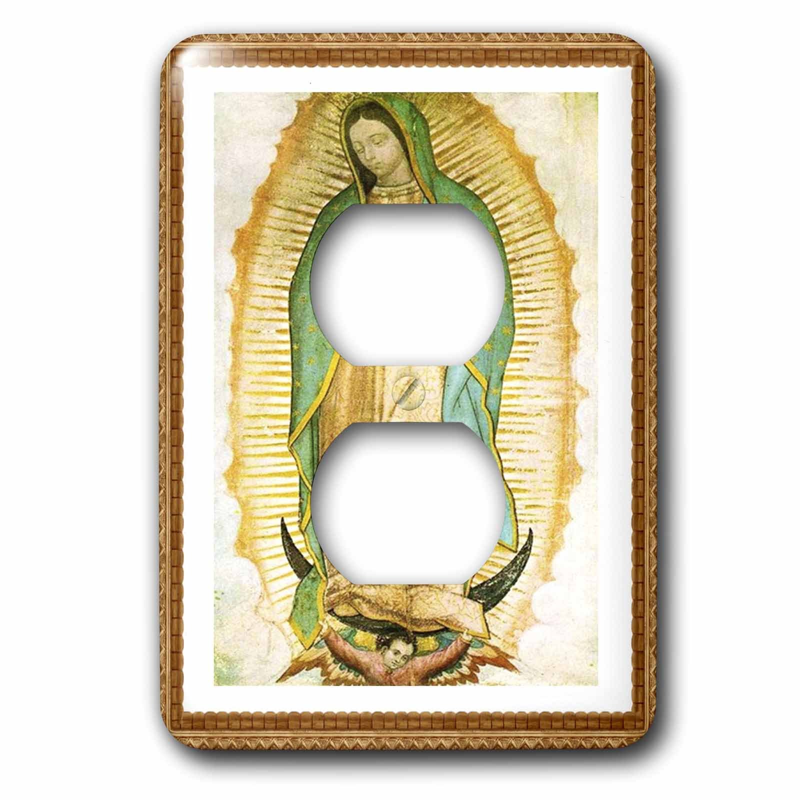 Peinture Notre-Dame de Guadalupe : double plaque de prise murale décorative pour salon