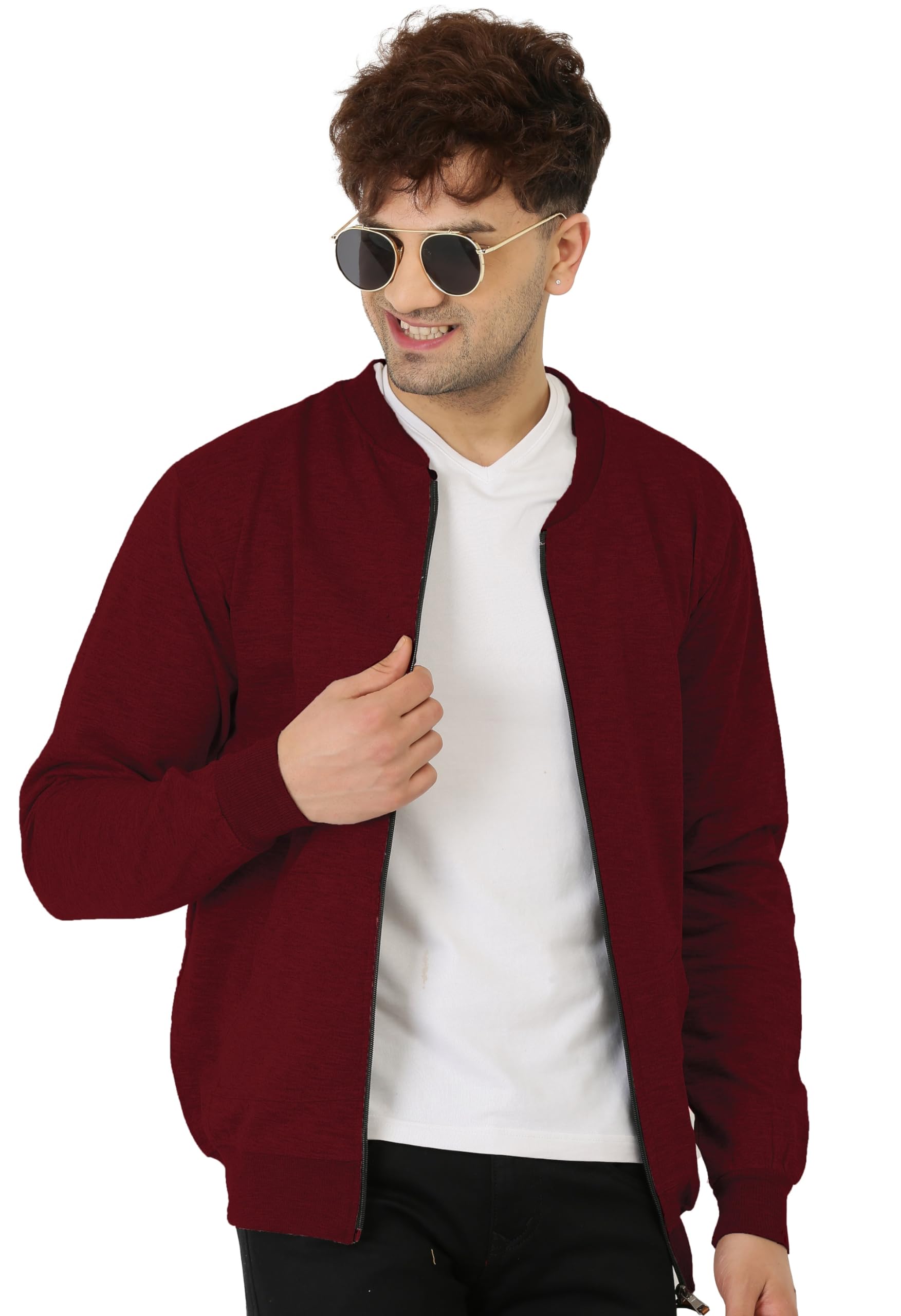 leotude CASUAL JACKET For Men's Regular Fit Full Sleeve Loopknit Jacket (Color: Black)-picture-58