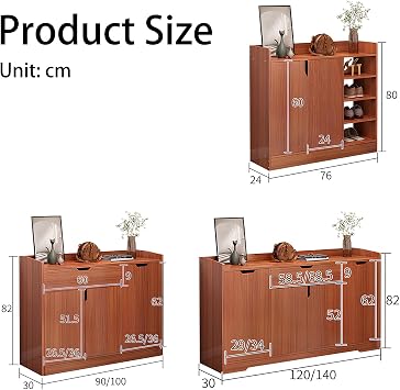 Shoes Storage Cabinet, Shoe Organizer with Doors, Hidden Shoe Rack for Entryway, for Dorm Room, Closet, Entryway, Bedroom, Patio Outdoor, Hallway
