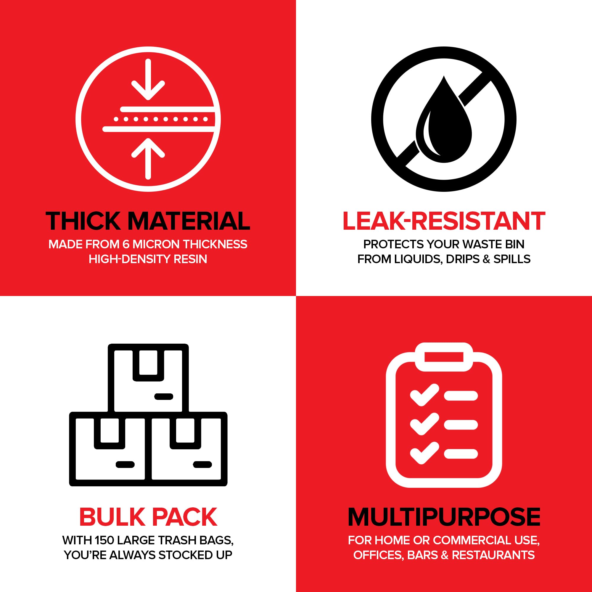 Stock Your Home Transparente Einweg-Müllbeutel, auslaufsicher, für Büro, Badezimmer, Delikatessen, Produkte, Hundekot, Katzenstreu, 150 Stück