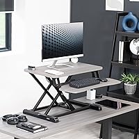 Vista 2 de VIVO Convertidor de escritorio de 26 pulgadas, Serie K, elevador ajustable de sentado a parado, estación de trabajo para dos monitores y laptop