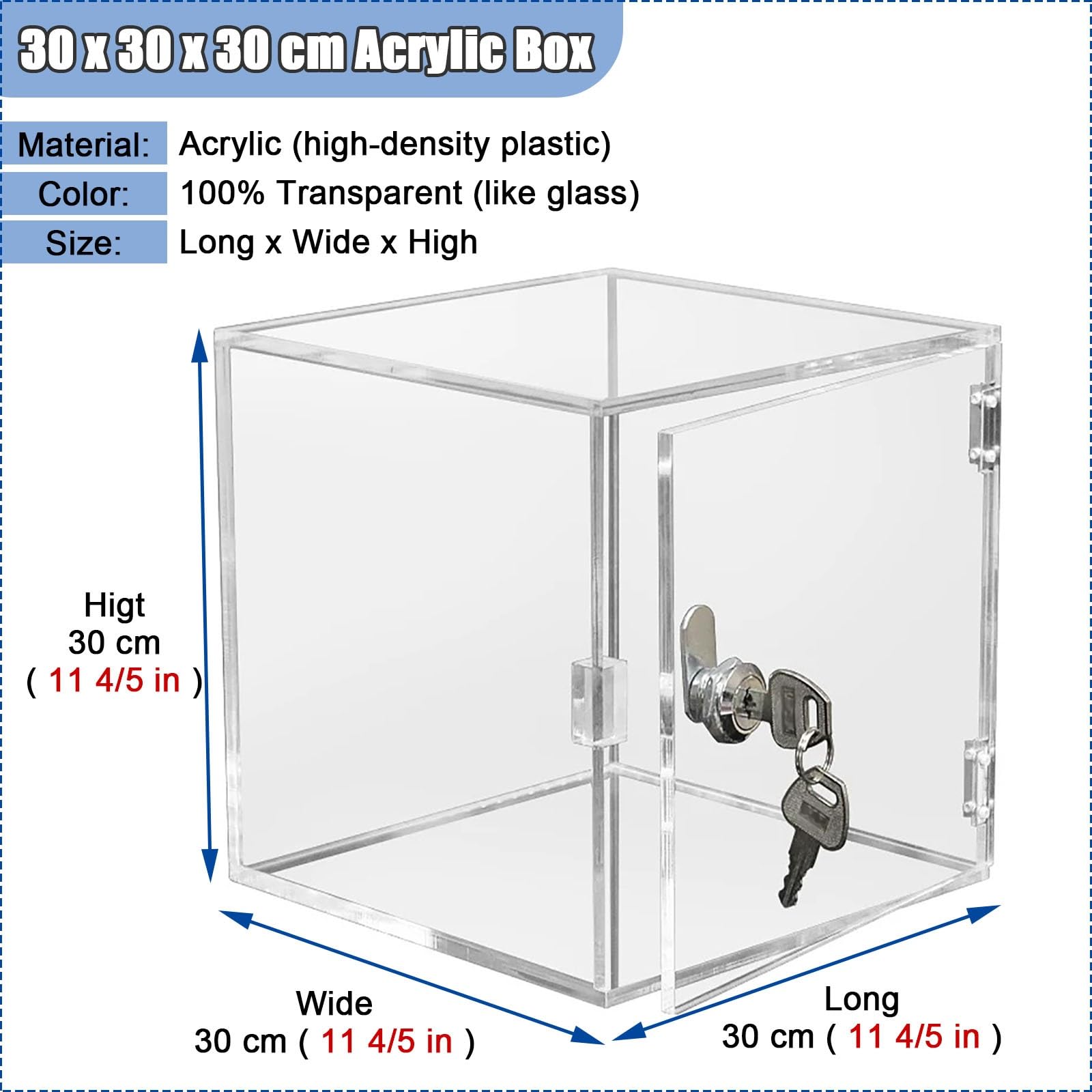 LOVPLAY Lot De 2 Boîtes En Acrylique Transparent Avec Couvercles