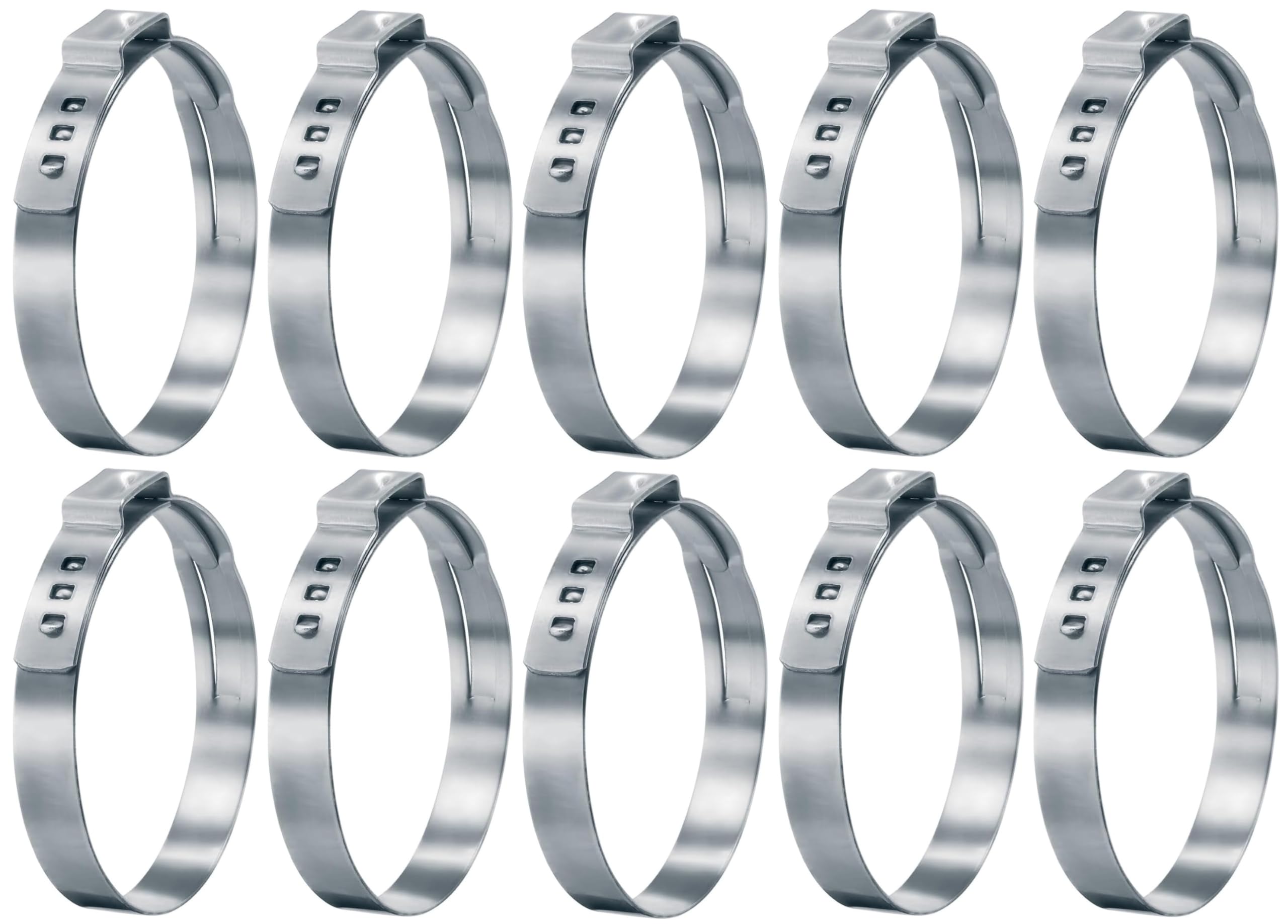 OCS Parts – Oetiker Ear Clamps 167 Series, 304 Stainless Steel, 77 mm Size, Pack of 10, Band Dimension 7 x 0.6 mm, Includes OCS Parts 2-Year Warranty