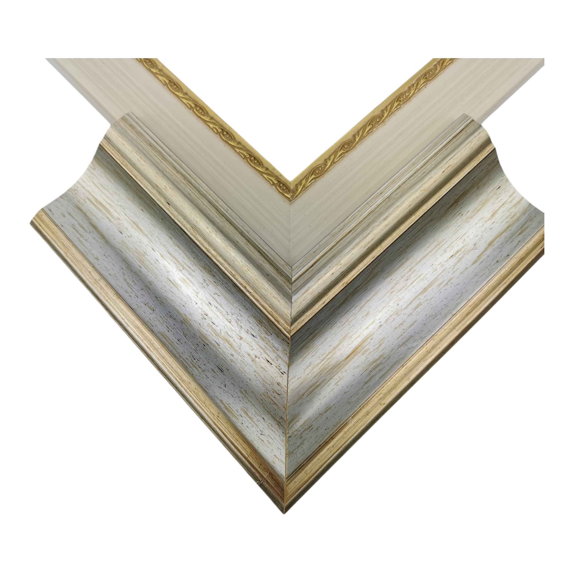 Maestri Artigiani - Cornice Per Quadri Tele Champagne Argento Passepartout (25 x 30 cm + passepartout, ARGENTO)