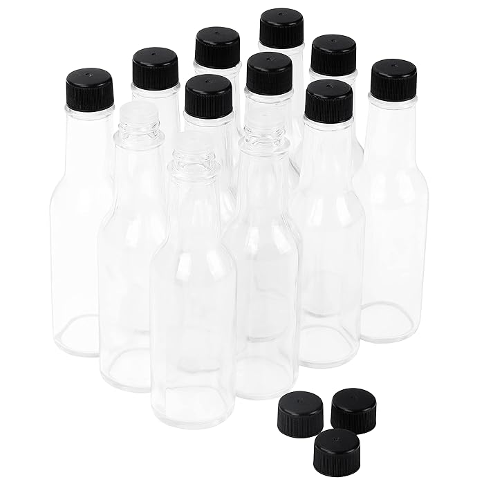 Buy Belle Vous Clear Glass Hot Sauce Bottles (12 Pack) 150ml / 5oz