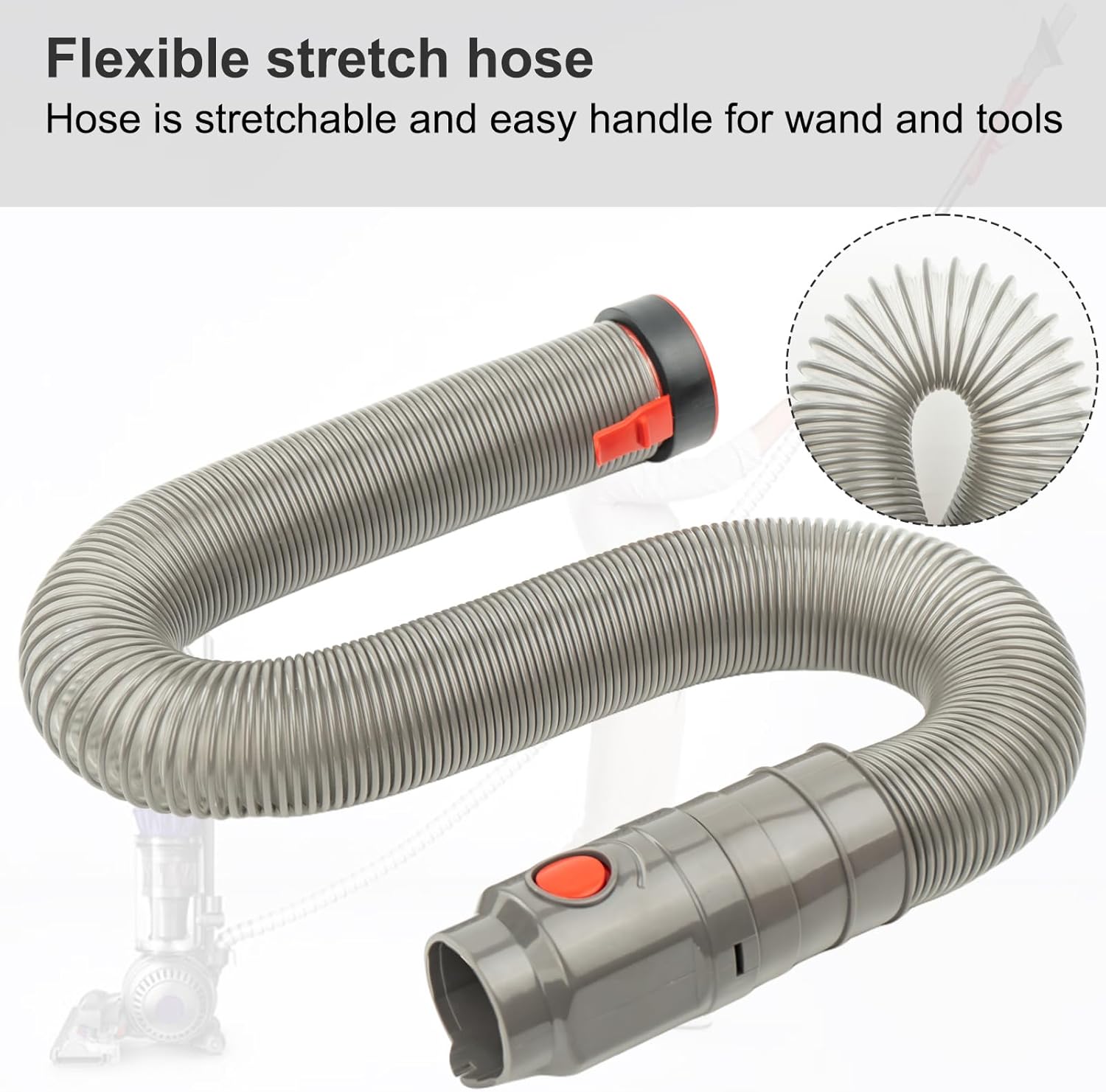 Portek Main Stretch Hose Filter Assembly Intended for Dyson DC40 DC42 UP16 Light/Slim Ball Origin Animal, UP19 Ball Multi Floor 2 Upright Vacuum Cleaner Replacment Parts (DC40 Hose+Filter)