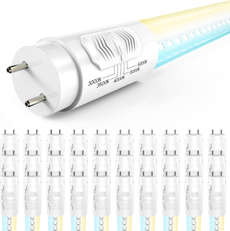 Sunco 30 Pack T8 LED Bulbs 4 Foot, 48 Inch Tube Light Bulb Fluorescent Replacement, Single/Double Ended Hybrid Type A+B, 2400 LM, 20W, Selectable CCT 3000K/3500K/4000K/5000K/6000K, Clear Lens ETL | 2400LM, Clear Lens, Selectable CCT 3000K/3500K/4000K/5000K/6000K, Single/Double Ended, 48 Inch Fluorescent Bulb Replacement
