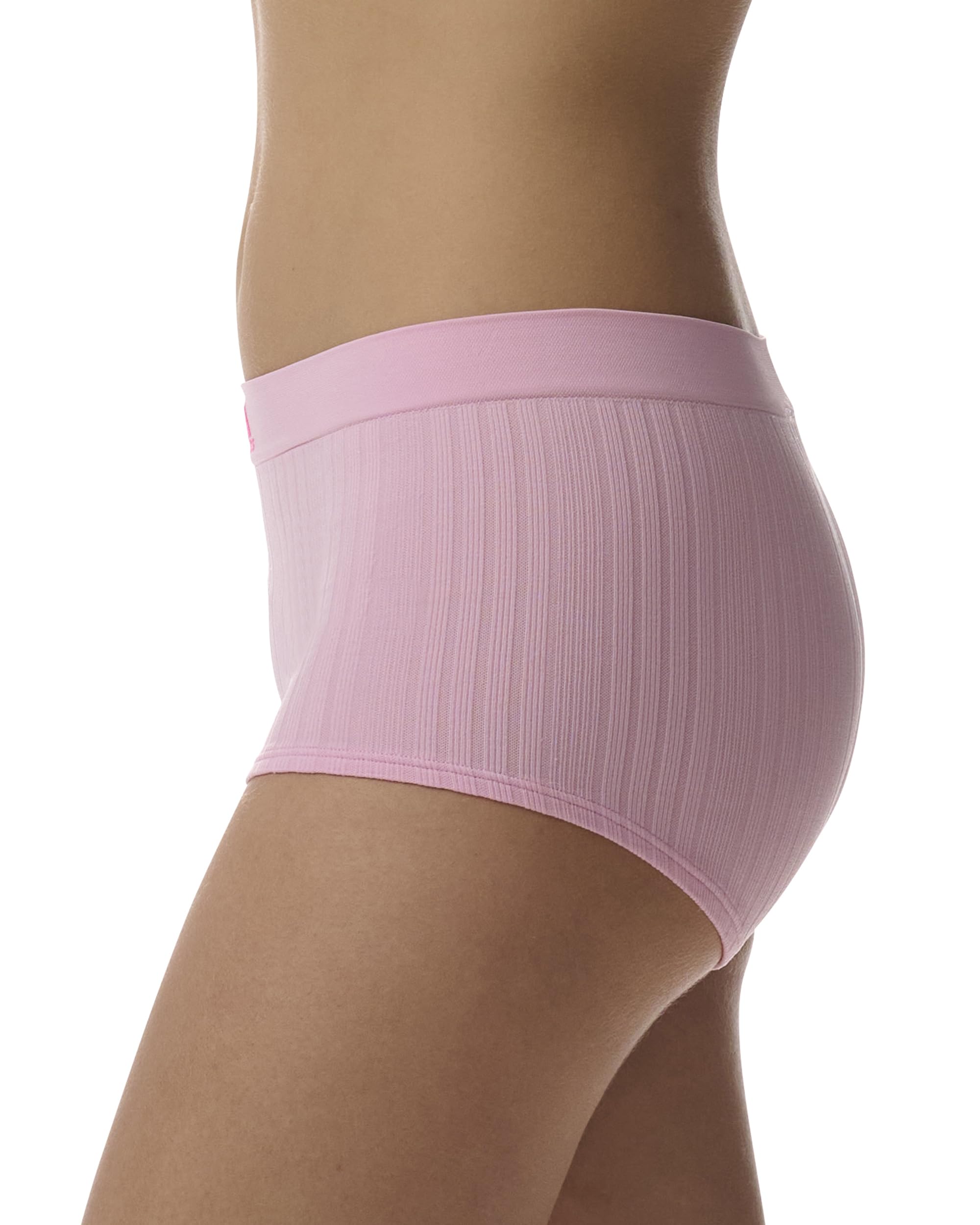 adidas Damskie krótkie majtki chłopięce, Wonder Pink żebrowany/biały/fioletowy odcień, S