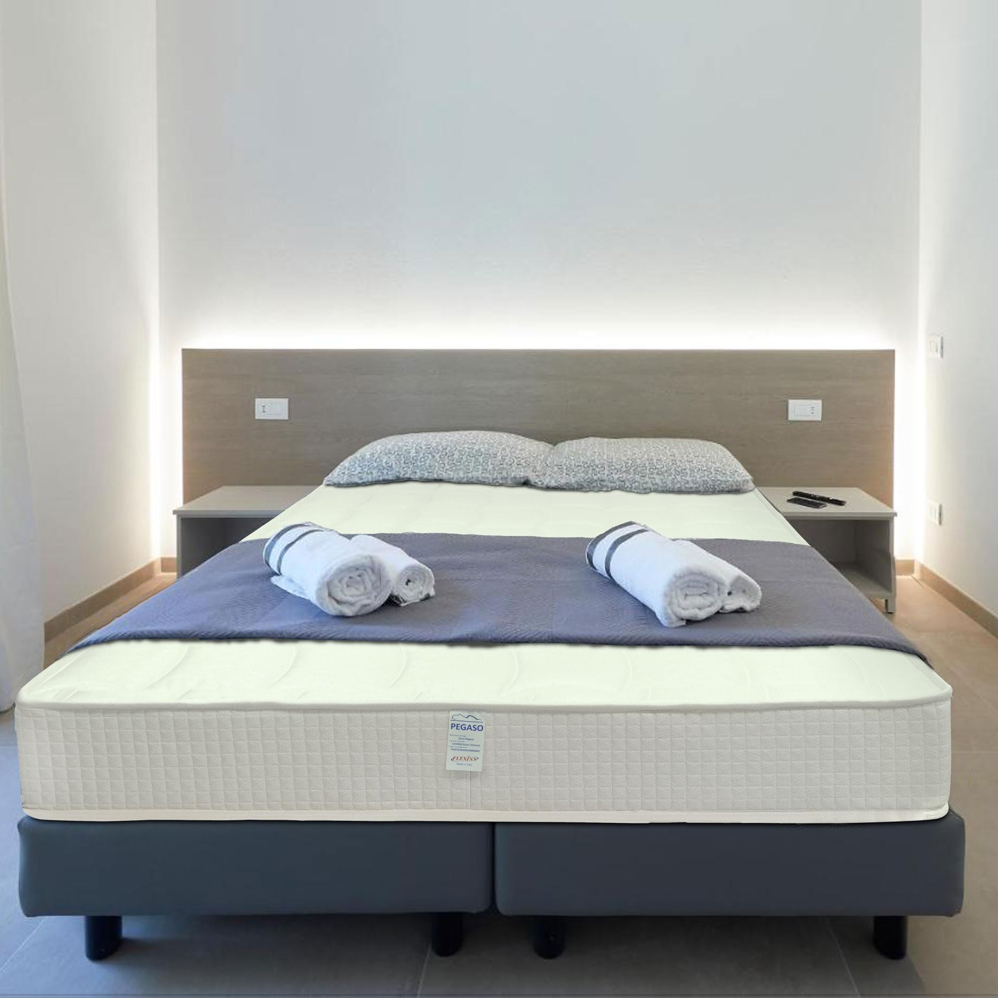 Pegaso piazza e mezza – Materasso 120x190 ignifugo in acquafoam ad alta resilienza, alto 20cm. completamente anallergico. certificato 1iemme.