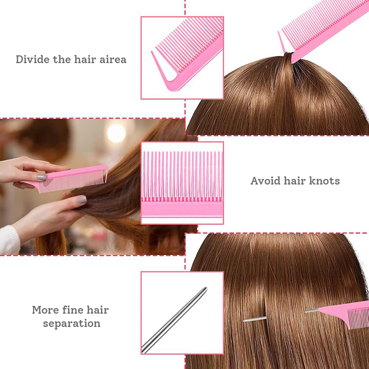 Hair Wax Stick Set & Slick Back Kit for Women – 7-in-1 Styling Tools with Hair Loop Styling Tool | Tames Flyaways, Frizz Control | Portable Hair Sticks (Pink)​ image 7 of 8 B0DYZV4GZ1