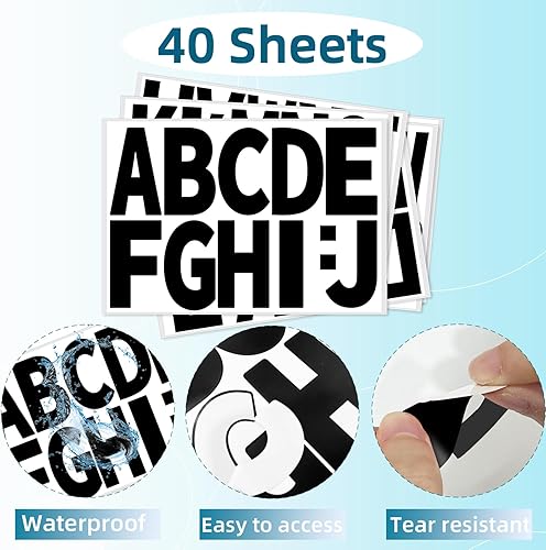 Miniatura 3 de Starboling Calcomanías de letras, 3 pulgadas, 40 hojas de calcomanías del alfabeto rojo, calcomanías de vinilo autoadhesivas para buzón, calcomanías