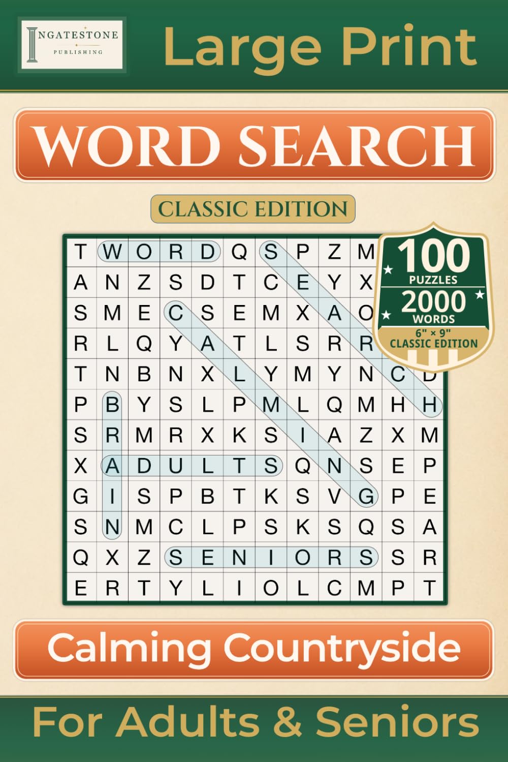 Calming Countryside Word Search: Classic Edition with 100 Puzzles | Large Print for Adults & Seniors (Premium Puzzle Books - Word Search)