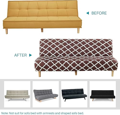Vista 143 de Funda estampada para futón, fundas elásticas para sofá cama, tamaño matrimonial, individual, queen, sin brazos, fundas protectoras con parte Youmeng