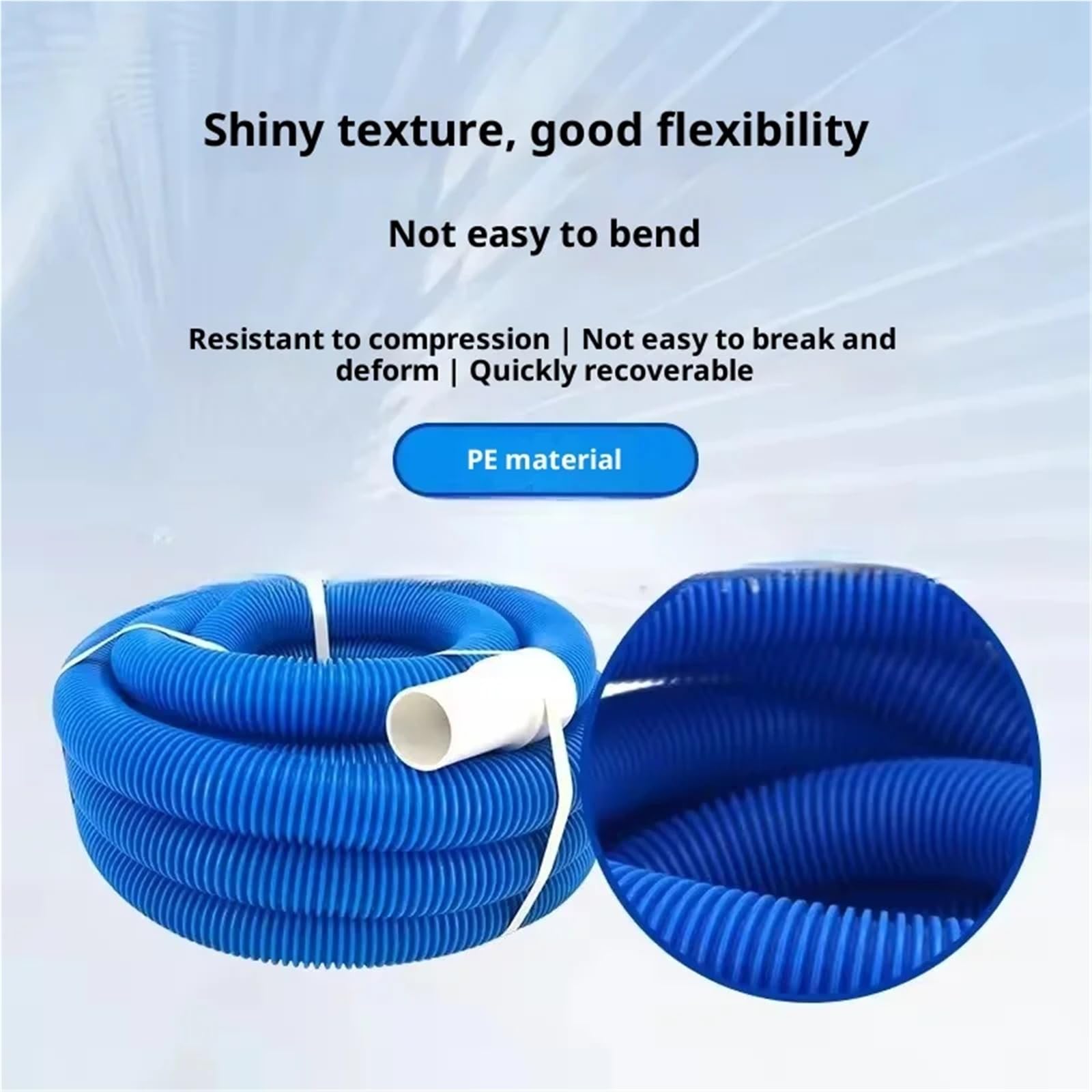 Manguera de PE for aspiradora piscina (1 unidad): flexible y resistente al desgaste, ideal for un mantenimiento limpieza eficientes Para Uso Diario en Piscinas y Spas(9 m)