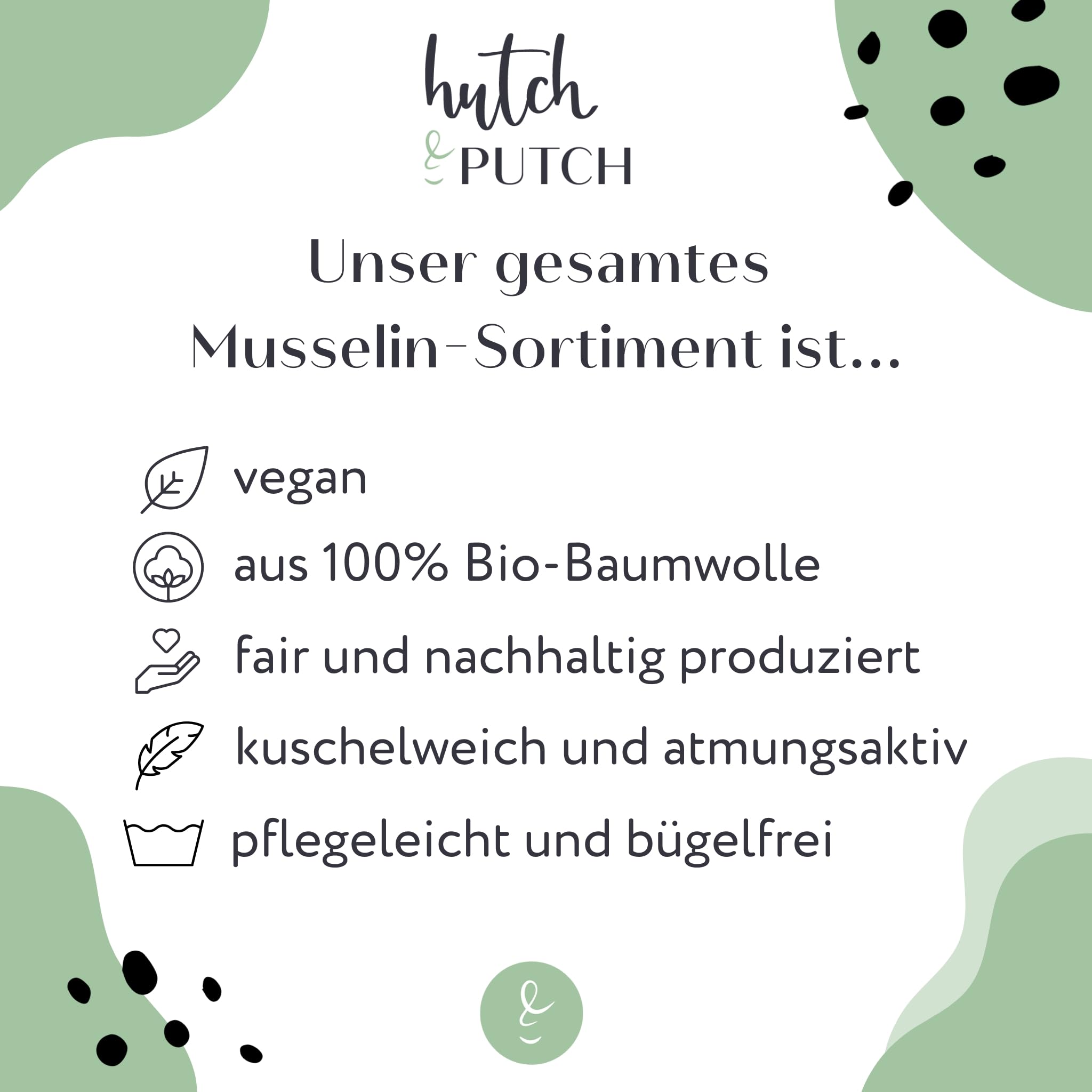 hutch&putch Premium Musselin-Sommerdecke Josephin Aquamarine - Ultra leichte Sommerbettdecke aus 100% Bio-Baumwolle ​​- Sommer Bettdecke - Baumwolldecke weich & atmungsaktiv