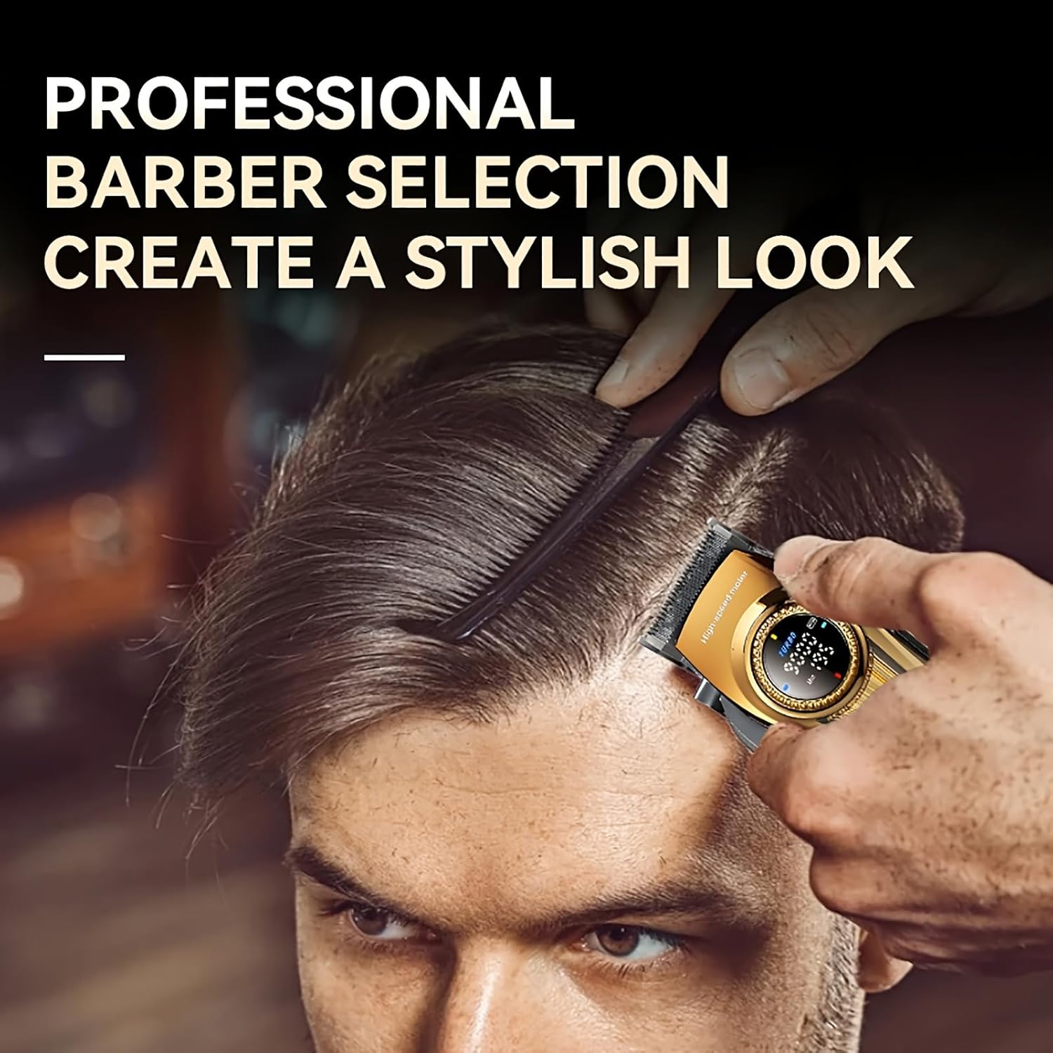 KEMEI Professional Hair Clippers for Men, Cordless Barber Clippers and Trimmers Set with KM-1691 KM-1677 Hair Clipper, KM-T228 Electric Shaver, Replacement Heads and Guide Combs