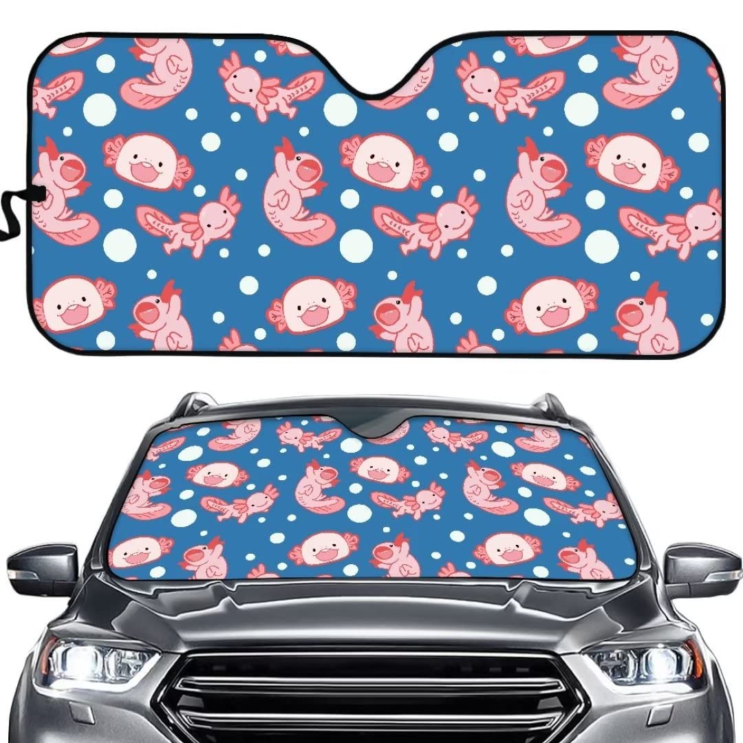 Bonito diseño de salamandra divertido para parabrisas delantero de coche, parasol plegable en acordeón