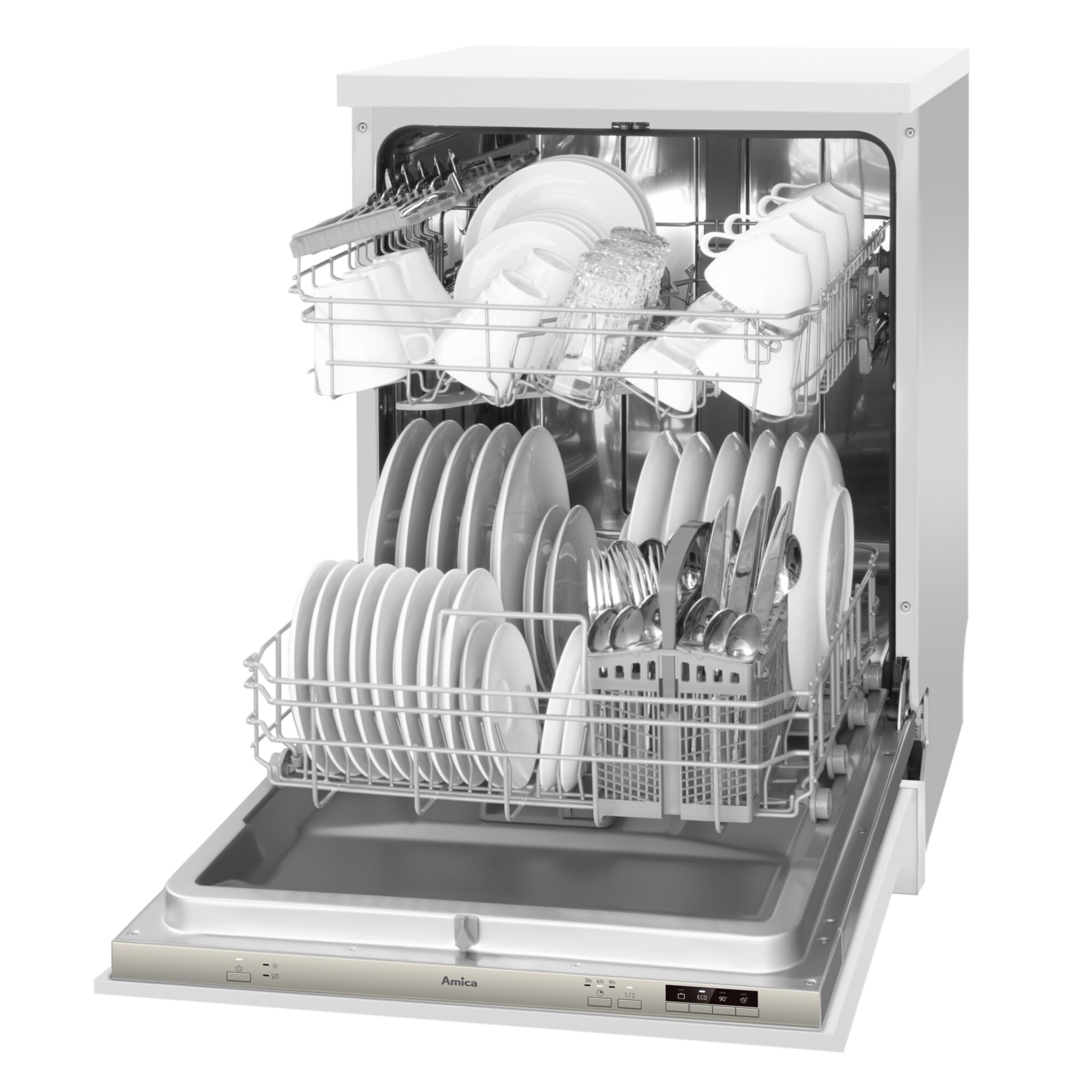 Amica EGSPV 593 911 Einbau-Geschirrspüler 13 Maßgedecke 3 Körbe 47dB Energieeffizienzklasse D