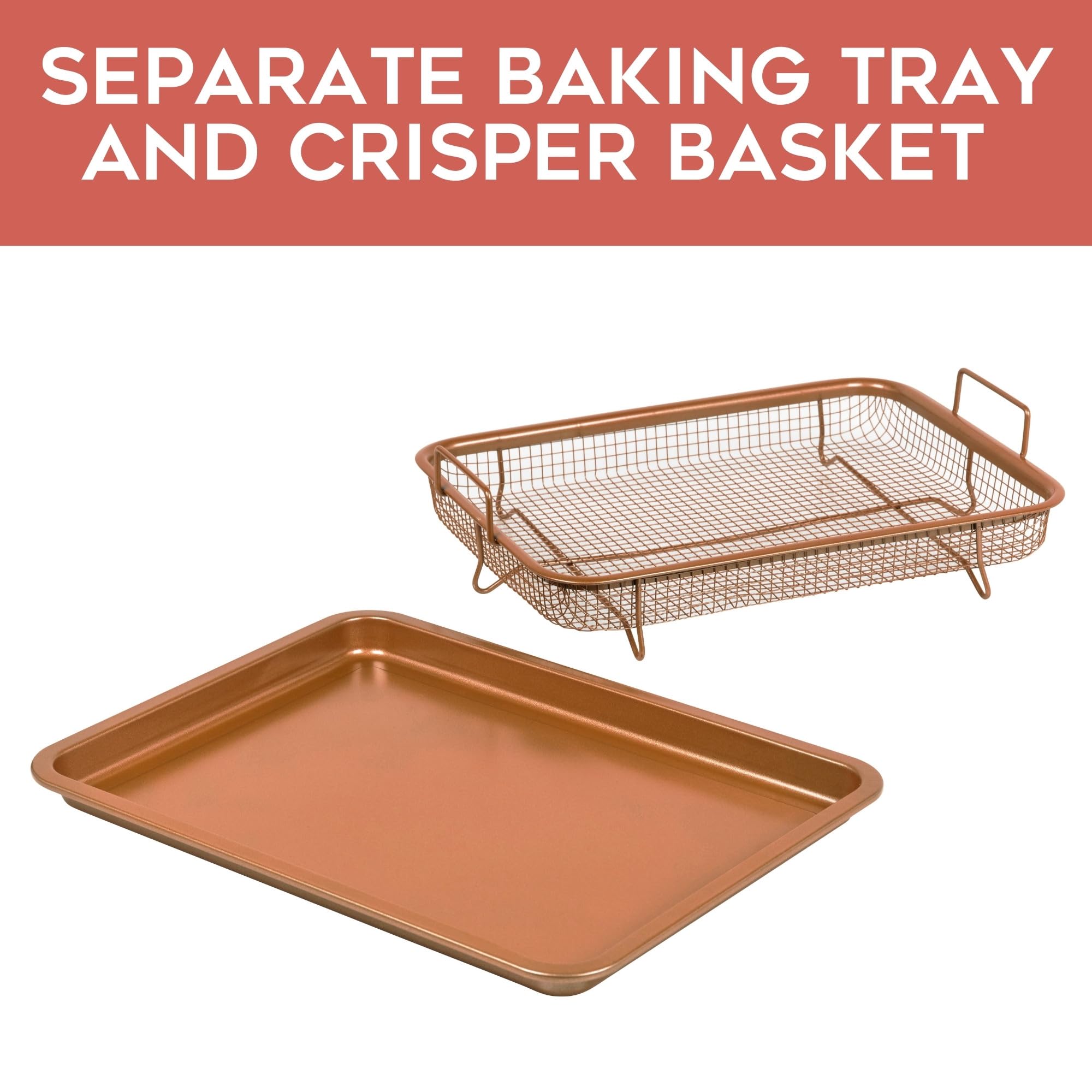 Koperen Crisper lade Olie Frying Baking Pan anti-aanbakplaat Masket Crisping Baking Dish Grill Mesh Keuken Gereedschap