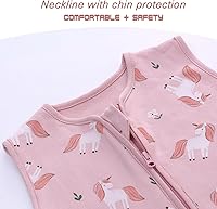 Vista 4 de Miracle Baby Saco de dormir con pies - 0.5 TOG 100% algodón transpirable, diseño sin mangas, saco de dormir para bebé