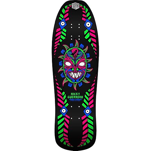 Powell Peralta Nicky Guerrero Mask Skateboard Deck, Blacklight, 10" x 31.75"