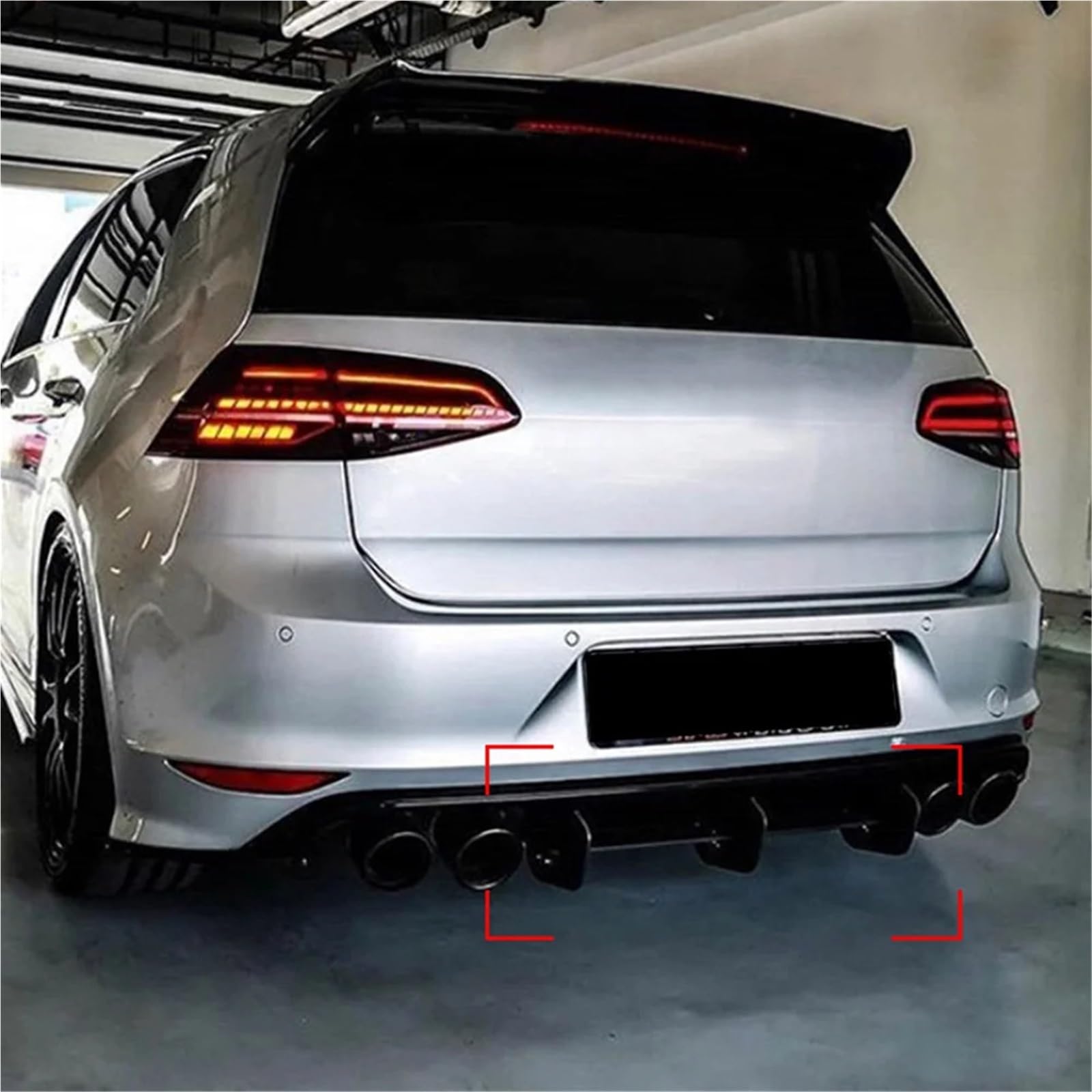 Per MK7 R Per Golf 7 2013-2016 Diffusore Tronco Spoiler Paraurti Posteriore Labbro Scoop Posteriore Gloss Nero labbro d'impatto spoiler protezione