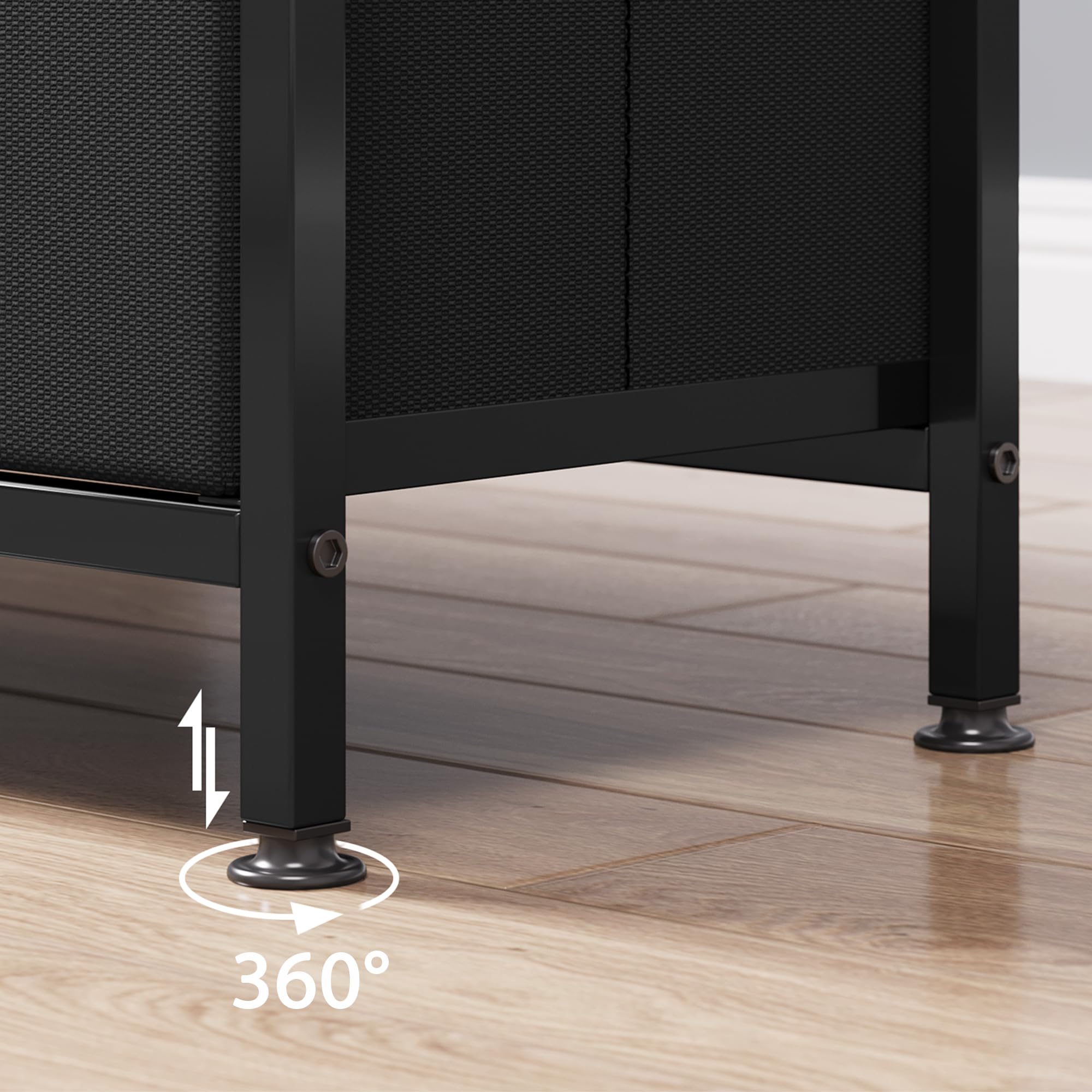 GarveeTech TV Lowboard 99x30x57 cm Mit Stoffschubladen Für 32-55 Zoll TV