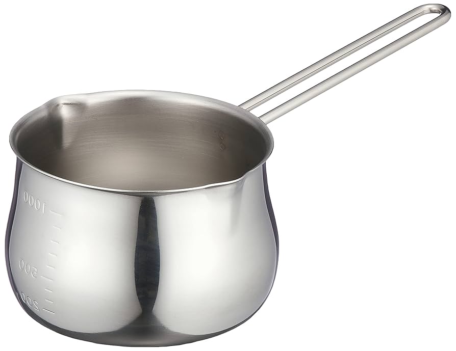 18-8 ステンレス製 手なしだし入れ まとめ売り Y0775 タケコシ 18-8 ステンレスミルクパン 800ml 目盛付の通販