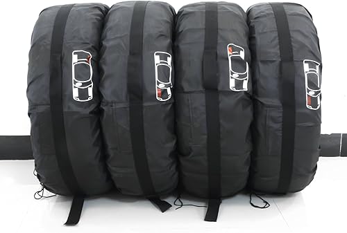Miniatura 4 de FLR Cubierta de neumático de 31 pulgadas de diámetro, plegables, con 4 fundas de protección de fieltro de rueda, bolsas de almacenamiento de