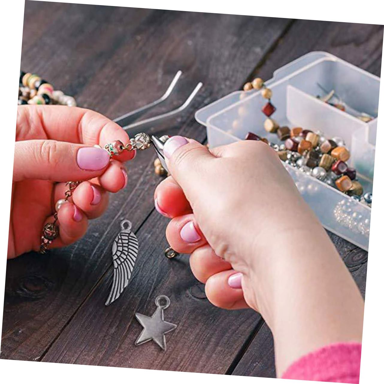 Hohopeti Kit de Fabrication de Bijoux DIY 1186 Pièces, Trois Couches
