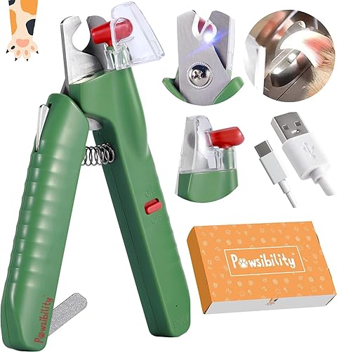 Cortauñas reinventado para tu amigo - USB recargable - Luz LED para línea de sangre  Hoja afilada y duradera  Herramienta de corte recomendada por