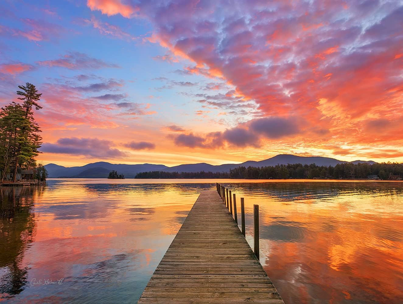 Adirondack Jigsaw Puzzle, Lake George Sunrise, 550 Piece Puzzle for Adults, Ages 13 and up, LSPZ