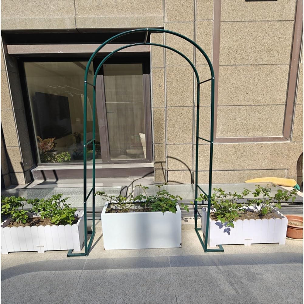 Outdoor Wedding Arch, Metal Garden Arbor for Climbing Plants, Balloon Trellis, Pergola for Grapevine & Clematis, Courtyard & Garage Decor, Adjustable Width 55"/63"/71" -