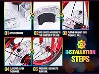 Vista 5 de Luces de rueda de bicicleta, luces de rueda de bicicleta para conducción nocturna, luz de radios de bicicleta con visibilidad de 360°, detección