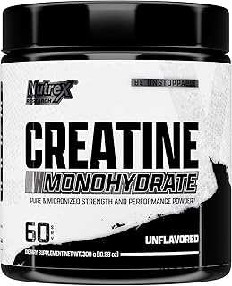 Nutrex Research Ultra Pure Creatine Monohydrate Powder Unflavored | 5G Creatine Powder for Muscle Gain, Strength, Endurance and Recovery | 60 Servings