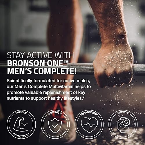Miniatura 4 de Bronson ONE Daily Multivitamínico completo multimineral una vez al día para hombres activos, 180 tabletas