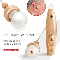 Vista 21 de MSA 30X Amplificador de sonido detrás de la oreja, amplifica el sonido 30 veces, ligero, prácticamente invisible, cómodo, volumen ajustable, carga