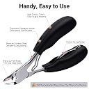 Skypearll Toe Nail Clipper, Professional Thick & Ingrown Toenail Correction Tool, Pedicure Clippers Toe Nail Cutter for Men & Women, Super Sharp Curved Blade Grooming Tool | Black | gallery image