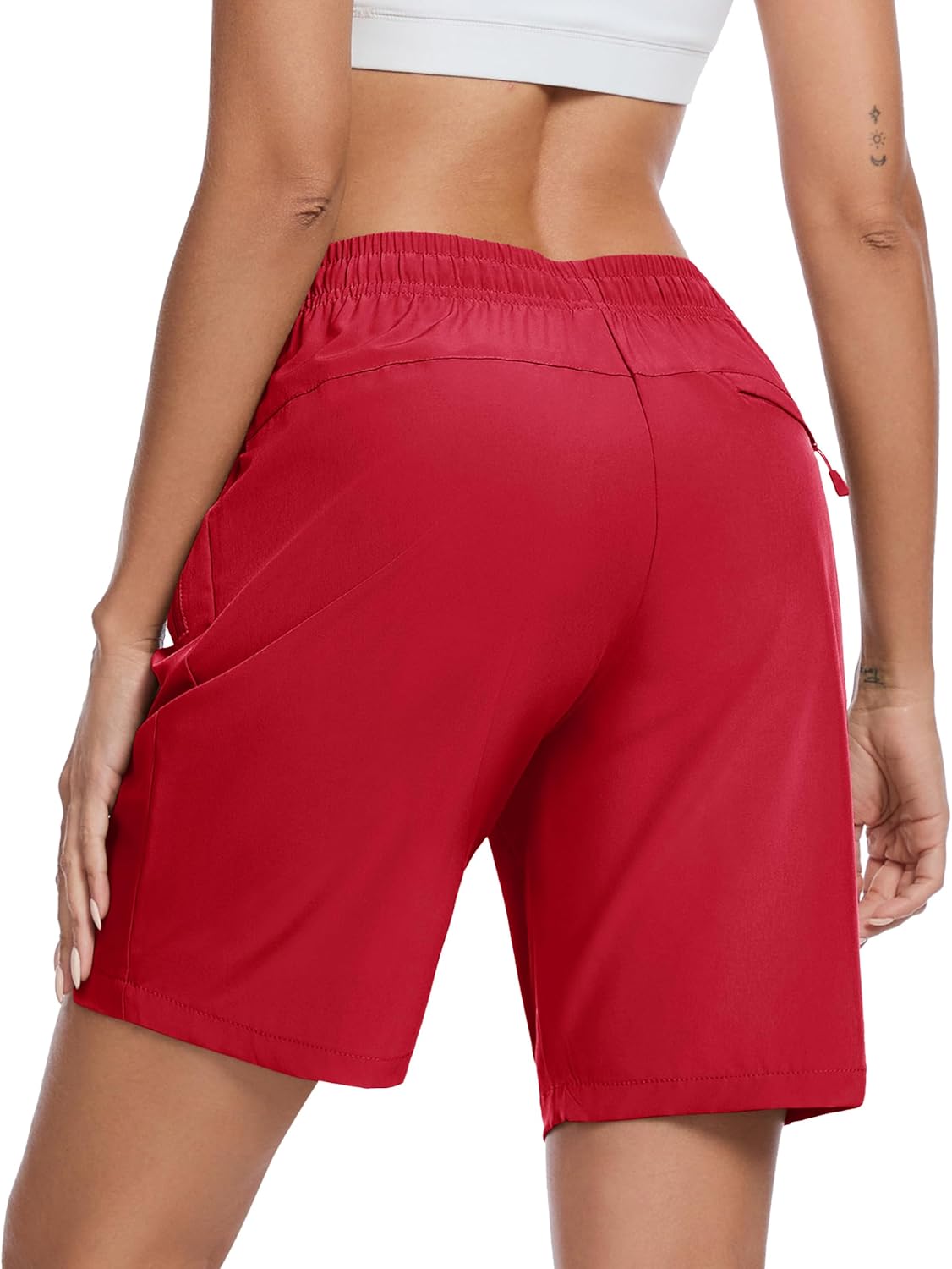 TACVASEN Women's Hiking Shorts 8" Quick Dry Lightweight Water Resistant Athletic Shorts with Pockets Outdoor Golf Active - Image 2