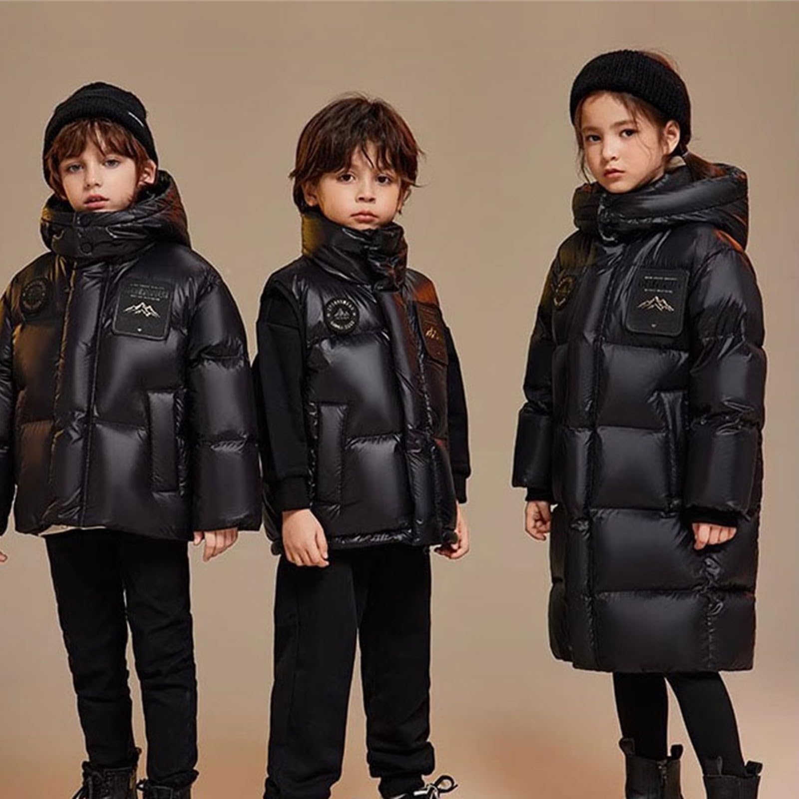 Generisch Cappotto alla moda per bambini e ragazze, cappotto spesso, giacca invernale imbottita, abbigliamento giacca invernale corta da donna con