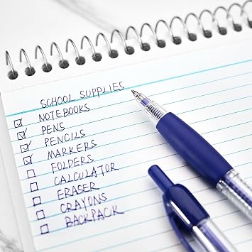 STAPLES Retractable Ballpoint Pens, Fine Point 0.7mm, Blue Ink, 12 Pack Precision Writing Pens for Office & School Use